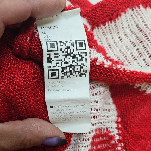 Red Heart Distressed Women's Sweater - Picture 2 of 2